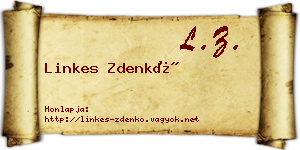 Linkes Zdenkó névjegykártya
